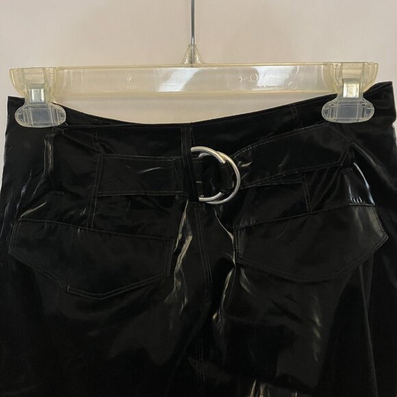 RtA Womens Harlan Pilot Pants XS Flux Black Faux Patent Leather Glossy NWT $325 - Picture 12 of 16